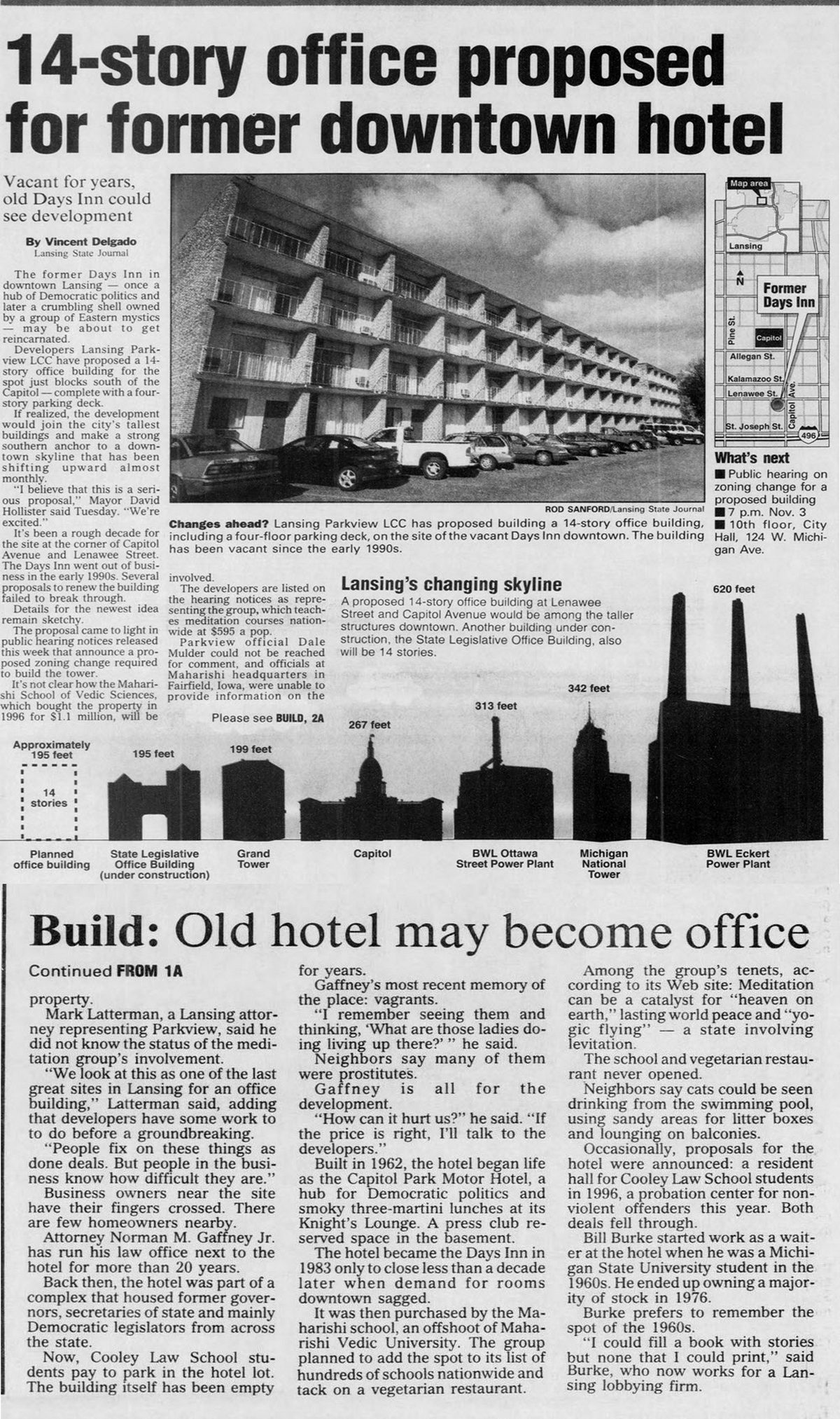 Capitol Park Motor Hotel - Oct 21 1998 Article (newer photo)